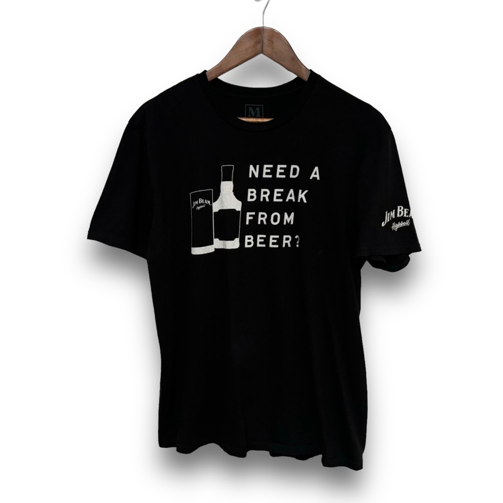 Jim Bean Men's Need A Break From Beer T Shirt Size Medium 19.5 x‎ 27